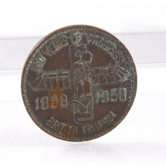 1958 Millers Jewelers Lucky centennial coin totem pole, jewelry store discount - Picture 1 of 4